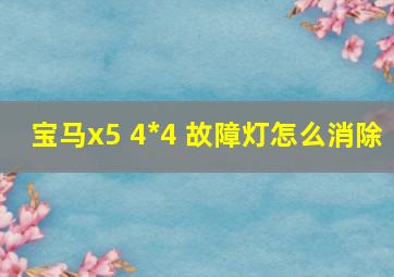 宝马x5 4*4 故障灯怎么消除